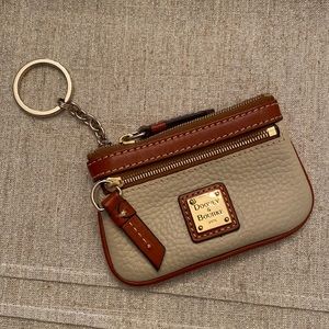 Dooney & Bourke Pebble Grain Key Pouch Coin Case with Zippers and Key Chain